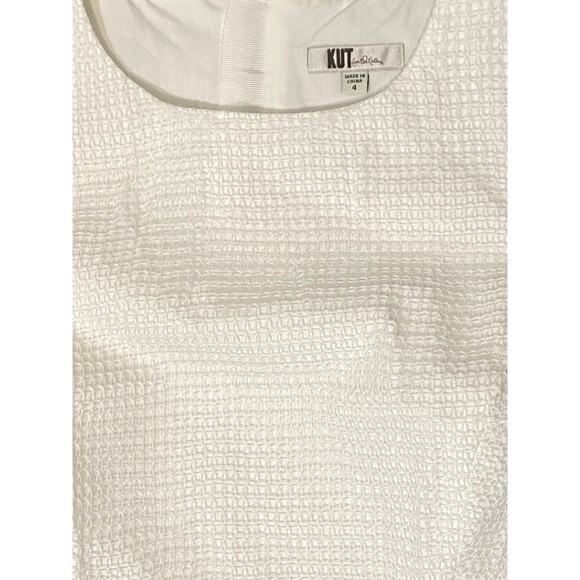 KUT from the Kloth White Mini Dress US 4 Crochet Eyelet Preppy Cottage Coastal - Picture 7 of 8